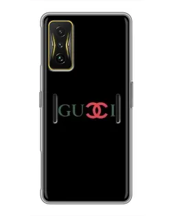 Чехол для Xiaomi POCO F4 GT с картинкой «Gucci — красный градиент» Чехол для Xiaomi POCO F4 GT с картинкой «Gucci — красный градиент»