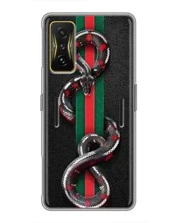 Чехол для Xiaomi POCO F4 GT с картинкой «Gucci — змея на полосе» Чехол для Xiaomi POCO F4 GT с картинкой «Gucci — змея на полосе»