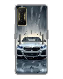 Чехол для Xiaomi POCO F4 GT с картинкой «BMW в свете фар» Чехол для Xiaomi POCO F4 GT с картинкой «BMW в свете фар»