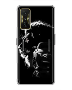 Чехол для Xiaomi POCO F4 GT с картинкой «BMW и лев» Чехол для Xiaomi POCO F4 GT с картинкой «BMW и лев»