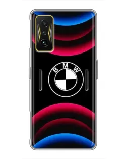 Чехол для Xiaomi POCO F4 GT с картинкой «Логотип BMW и неоновые дуги» Чехол для Xiaomi POCO F4 GT с картинкой «Логотип BMW и неоновые дуги»