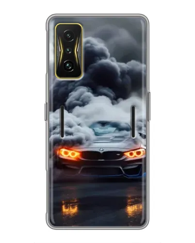 Чехол для Xiaomi POCO F4 GT с картинкой «BMW в дыму»