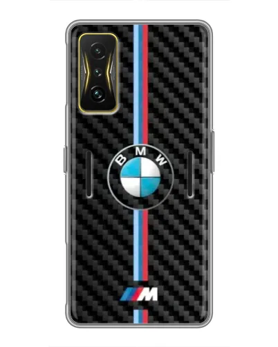 Чехол для Xiaomi POCO F4 GT с картинкой «Эмблема BMW и карбон»