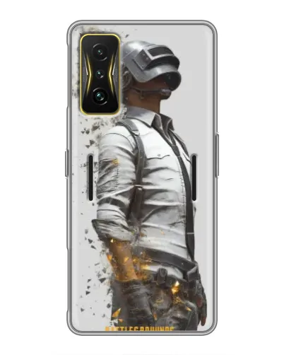Чехол для Xiaomi POCO F4 GT с картинкой «PUBG — боец в пыли»