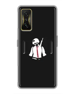 Чехол для Xiaomi POCO F4 GT с картинкой «PUBG — силуэт воина» Чехол для Xiaomi POCO F4 GT с картинкой «PUBG — силуэт воина»