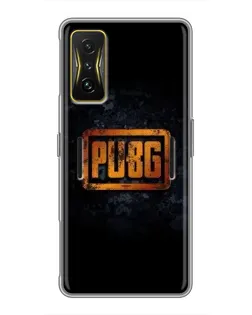 Чехол для Xiaomi POCO F4 GT с картинкой «PUBG — золотой логотип» Чехол для Xiaomi POCO F4 GT с картинкой «PUBG — золотой логотип»