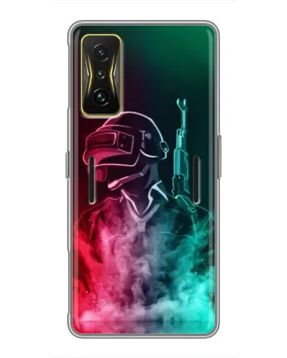 Чехол для Xiaomi POCO F4 GT с картинкой «PUBG — огненный воин»