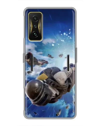 Чехол для Xiaomi POCO F4 GT с картинкой «Десант PUBG — прыжок»