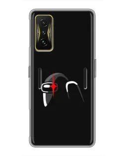 Чехол для Xiaomi POCO F4 GT с картинкой «Among Us шлем»