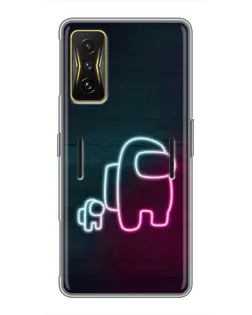 Чехол для Xiaomi POCO F4 GT с картинкой «Among Us неон-арт»