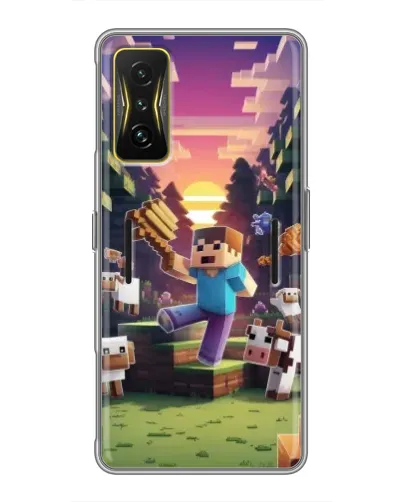 Чехол для Xiaomi POCO F4 GT с картинкой «Стив на ферме»