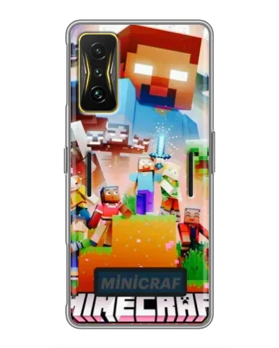 Чехол для Xiaomi POCO F4 GT с картинкой «Minecraft герои игры»