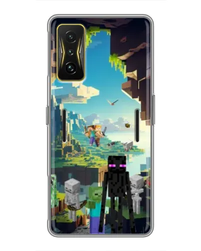 Чехол для Xiaomi POCO F4 GT с картинкой «Эндермен в лесу»