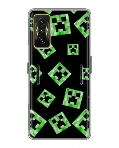 Чехол для Xiaomi POCO F4 GT с картинкой «Паттерн с криперами»