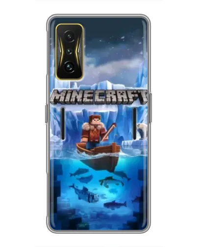 Чехол для Xiaomi POCO F4 GT с картинкой «Minecraft ледяной мир»