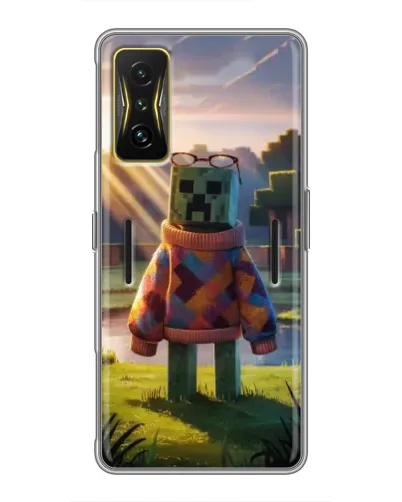 Чехол для Xiaomi POCO F4 GT с картинкой «Крипер в свитере»
