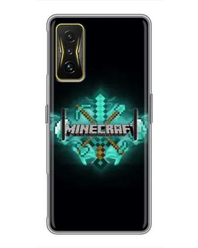 Чехол для Xiaomi POCO F4 GT с картинкой «Minecraft Diamond лого»