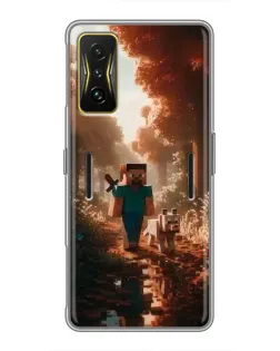 Чохол для Xiaomi POCO F4 GT з картинкою «Стів у лісі» Чохол для Xiaomi POCO F4 GT з картинкою «Стів у лісі»