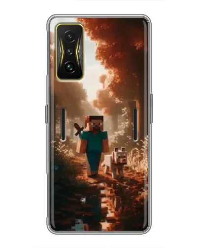 Чехол для Xiaomi POCO F4 GT с картинкой «Стив в лесу»
