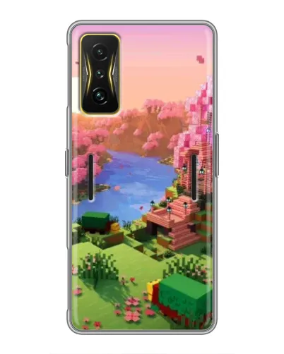 Чехол для Xiaomi POCO F4 GT с картинкой «Розовое дерево Minecraft»