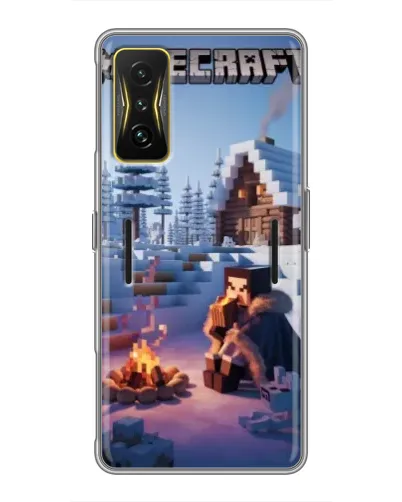 Чехол для Xiaomi POCO F4 GT с картинкой «Зимний Minecraft»