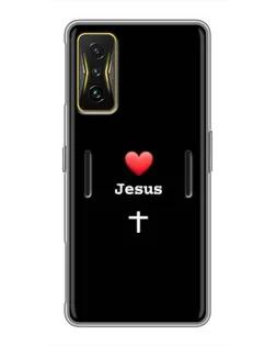 Чехол для Xiaomi POCO F4 GT с картинкой «Сердце - Jesus» Чехол для Xiaomi POCO F4 GT с картинкой «Сердце - Jesus»