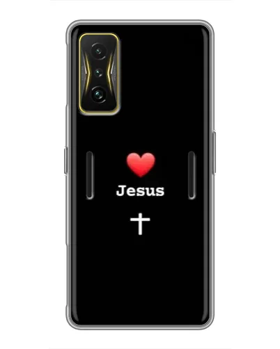 Чехол для Xiaomi POCO F4 GT с картинкой «Сердце - Jesus»