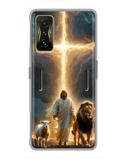 Чехол для Xiaomi POCO F4 GT с картинкой «Лев Иуды и Свет» Чехол для Xiaomi POCO F4 GT с картинкой «Лев Иуды и Свет»