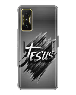 Чехол для Xiaomi POCO F4 GT с картинкой «Надпись Jesus Graffiti»