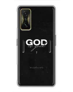 Чехол для Xiaomi POCO F4 GT с картинкой «GOD — Бог над всем»