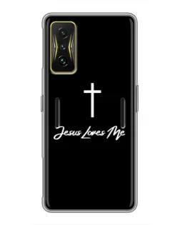 Чехол для Xiaomi POCO F4 GT с картинкой «Иисус любит тебя»