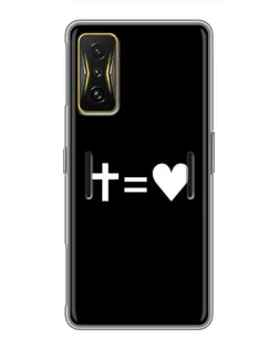 Чехол для Xiaomi POCO F4 GT с картинкой «Крест и Сердце»