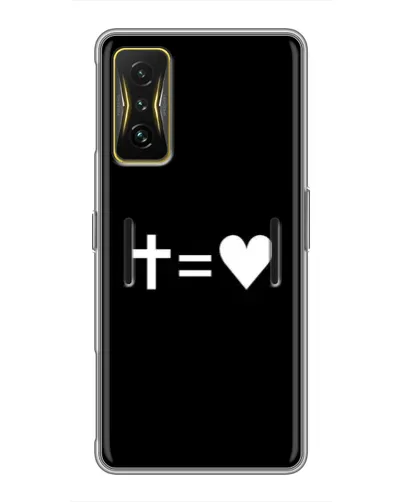 Чехол для Xiaomi POCO F4 GT с картинкой «Крест и Сердце»