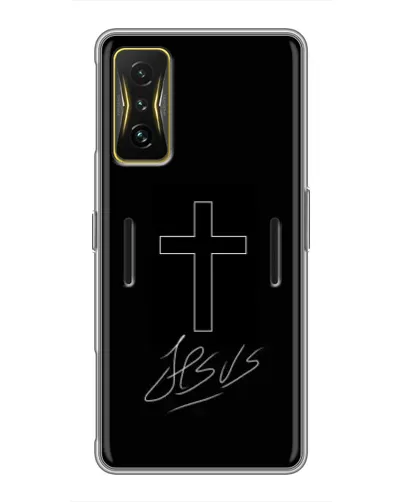 Чехол для Xiaomi POCO F4 GT с картинкой «Графический крест Jesus» Чехол для Xiaomi POCO F4 GT с картинкой «Графический крест Jesus»