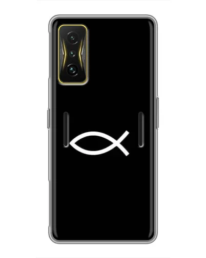 Чехол для Xiaomi POCO F4 GT с картинкой «Символ рыбы Jesus» Чехол для Xiaomi POCO F4 GT с картинкой «Символ рыбы Jesus»
