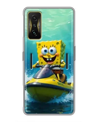 Чехол для Xiaomi POCO F4 GT с картинкой «Спанч Боб на гидроцикле» Чехол для Xiaomi POCO F4 GT с картинкой «Спанч Боб на гидроцикле»