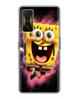 Чехол для Xiaomi POCO F4 GT с картинкой «Взрывной Спанч Боб»