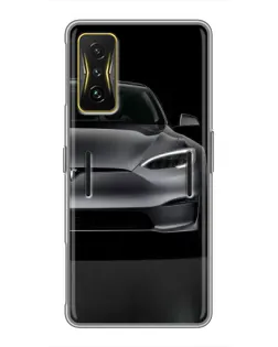 Чехол для Xiaomi POCO F4 GT с картинкой «Tesla Model S Look»