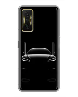 Чехол для Xiaomi POCO F4 GT с картинкой «Силуэт Tesla Night» Чехол для Xiaomi POCO F4 GT с картинкой «Силуэт Tesla Night»