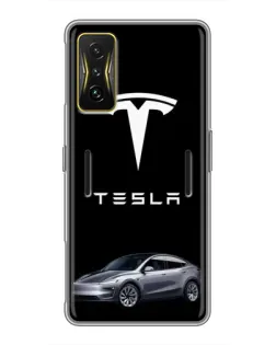Чехол для Xiaomi POCO F4 GT с картинкой «Tesla Model Y» Чехол для Xiaomi POCO F4 GT с картинкой «Tesla Model Y»