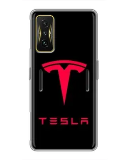 Чехол для Xiaomi POCO F4 GT с картинкой «Tesla Red Logo» Чехол для Xiaomi POCO F4 GT с картинкой «Tesla Red Logo»