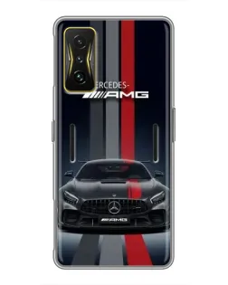 Чехол для Xiaomi POCO F4 GT с картинкой «Mercedes — белый карбон»
