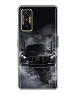 Чехол для Xiaomi POCO F4 GT с картинкой «Mercedes в дыму»