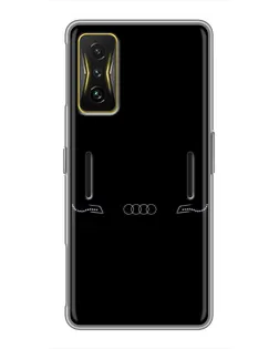 Чехол для Xiaomi POCO F4 GT с картинкой «Audi — световой подпись» Чехол для Xiaomi POCO F4 GT с картинкой «Audi — световой подпись»