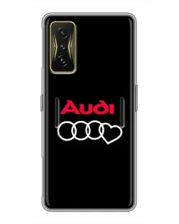 Чехол для Xiaomi POCO F4 GT с картинкой «Логотип Audi Heart» Чехол для Xiaomi POCO F4 GT с картинкой «Логотип Audi Heart»