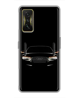 Чехол для Xiaomi POCO F4 GT с картинкой «Audi — ночной контур» Чехол для Xiaomi POCO F4 GT с картинкой «Audi — ночной контур»