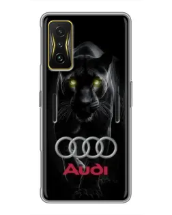 Чехол для Xiaomi POCO F4 GT с картинкой «Пантера и Audi» Чехол для Xiaomi POCO F4 GT с картинкой «Пантера и Audi»