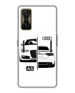 Чехол для Xiaomi POCO F4 GT с картинкой «Audi — контрастный дизайн» Чехол для Xiaomi POCO F4 GT с картинкой «Audi — контрастный дизайн»