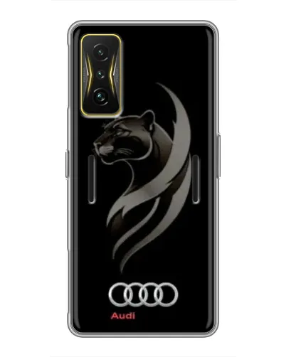 Чехол для Xiaomi POCO F4 GT с картинкой «Графика — пантера и Audi»