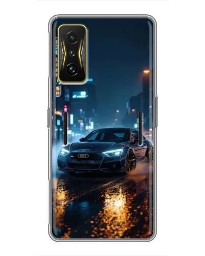 Чехол для Xiaomi POCO F4 GT с картинкой «Ночной город и Audi»